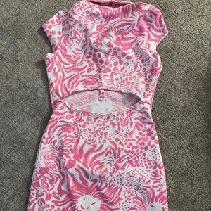 Pink Summer Lilly Dress with Open Lower Back